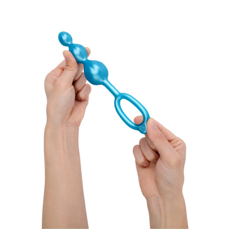 b-Vibe Beaded Butties 3‑Piece Textured Silicone Anal Plug Set - BV9761