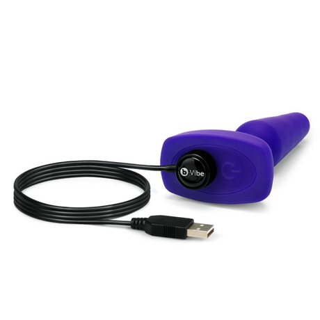 b-Vibe Trio Plug — Medium 3-Motor Vibrating Anal Plug (Purple) - BV0242