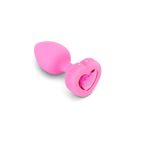 b-Vibe Vibrating Heart Plug S/M — Silicone Anal Plug with Gem Top - BV0998