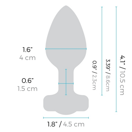 b-Vibe Vibrating Heart Plug M/L — Silicone Anal Plug, Scarlet Gem - BV1001