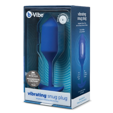 b-Vibe Vibrating Snug Plug 4 (Navy) — Weighted Anal Plug - BV1198