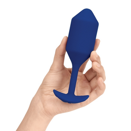 b-Vibe Vibrating Snug Plug 4 (Navy) — Weighted Anal Plug - BV1198