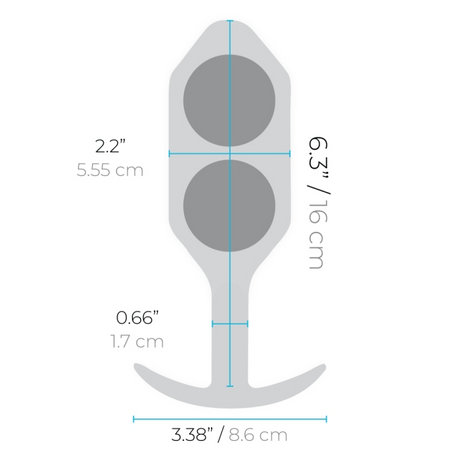 b-Vibe Snug Plug 6 — Weighted Silicone Anal Plug, 515 g, Black - BV1806