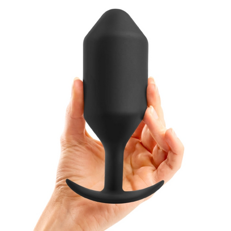 b-Vibe Snug Plug 6 — Weighted Silicone Anal Plug, 515 g, Black - BV1806