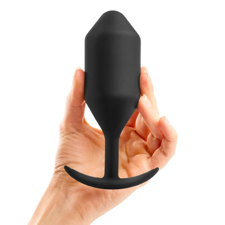 b-Vibe Snug Plug 5 — Weighted Silicone Anal Plug, Black - BV2035