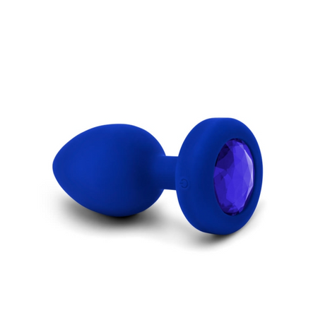 b-Vibe Vibrating Jewel Plug L/XL Navy — USB Rechargeable - BV2222
