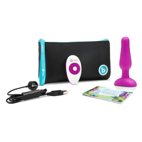 b-Vibe Novice Plug — Small Vibrating Silicone Anal Plug, Fuchsia - BV2239