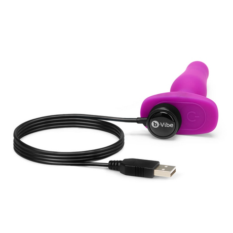 b-Vibe Novice Plug — Small Vibrating Silicone Anal Plug, Fuchsia - BV2239