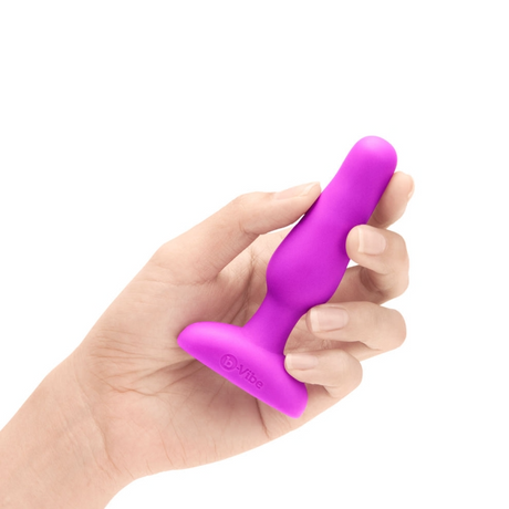 b-Vibe Novice Plug — Small Vibrating Silicone Anal Plug, Fuchsia - BV2239