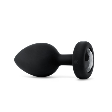 b-Vibe Vibrating Jewel Plug — XXL, Black Silicone - BV2239B