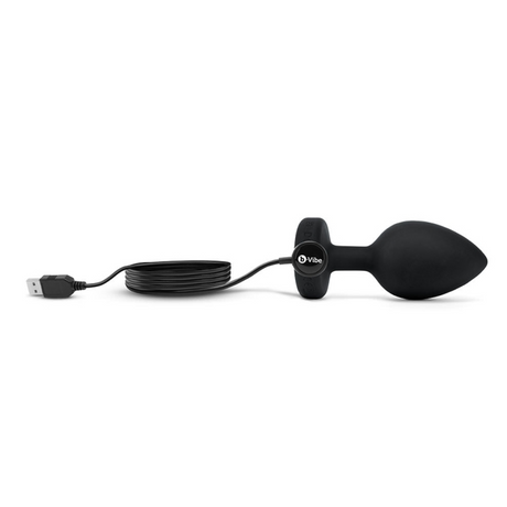 b-Vibe Vibrating Jewel Plug — XXL, Black Silicone - BV2239B