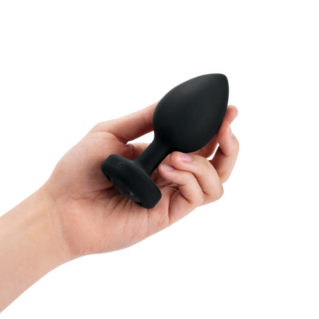b-Vibe Vibrating Jewel Plug — XXL, Black Silicone - BV2239B