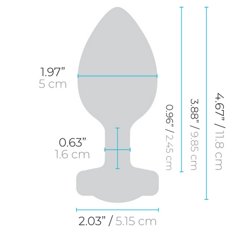 b-Vibe Vibrating Jewel Plug — XXL, Black Silicone - BV2239B