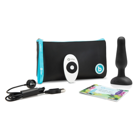 b-Vibe Novice Plug — Small Silicone Vibrating Anal Plug, Black - BV2246