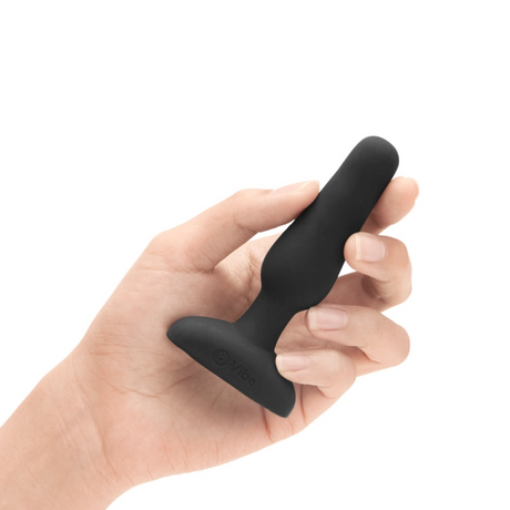 b-Vibe Novice Plug — Small Silicone Vibrating Anal Plug, Black - BV2246