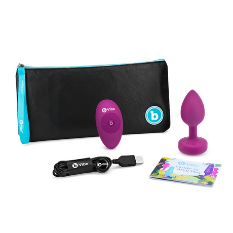 b-Vibe Vibrating Jewel Plug S/M — Fuchsia - BV2377