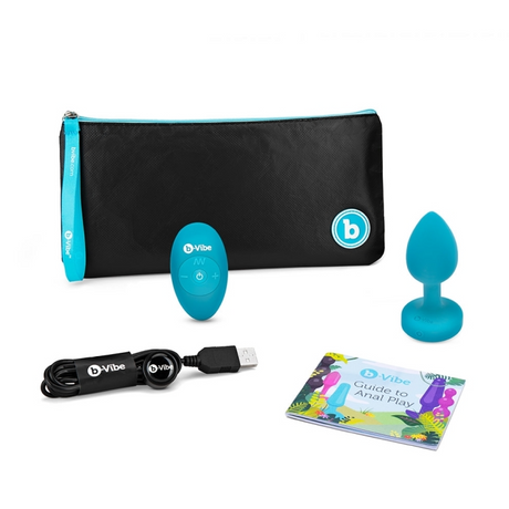 b-Vibe Vibrating Jewel Plug — S/M (Teal) - BV2384
