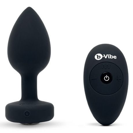 b-Vibe Vibrating Jewel Plug M/L — Black - BV2391