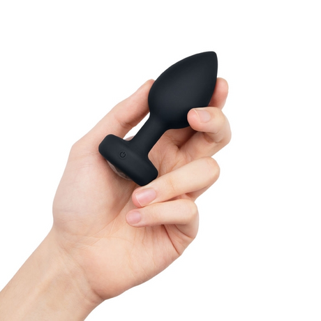 b-Vibe Vibrating Jewel Plug M/L — Black - BV2391