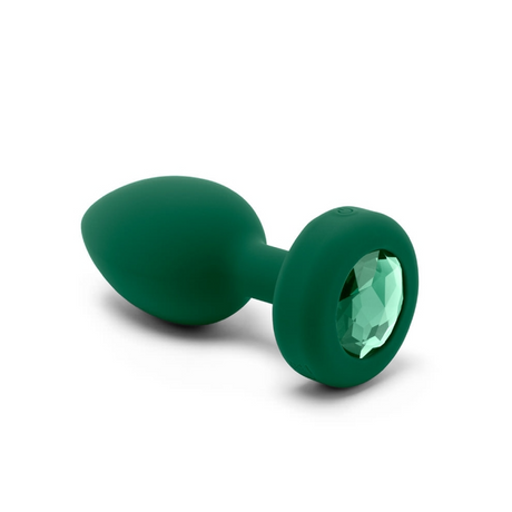 b-Vibe Vibrating Jewel Plug — M/L, Emerald Green - BV2407
