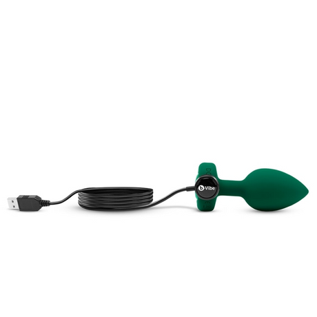 b-Vibe Vibrating Jewel Plug — M/L, Emerald Green - BV2407