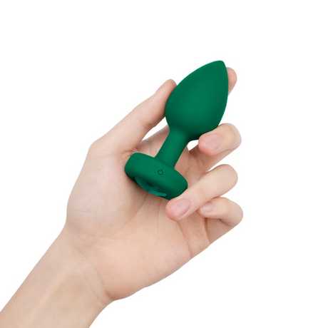 b-Vibe Vibrating Jewel Plug — M/L, Emerald Green - BV2407