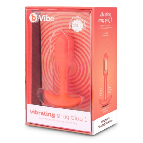 b-Vibe Vibrating Snug Plug, Size S — Orange - BV2438