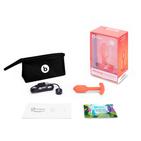 b-Vibe Vibrating Snug Plug, Size S — Orange - BV2438