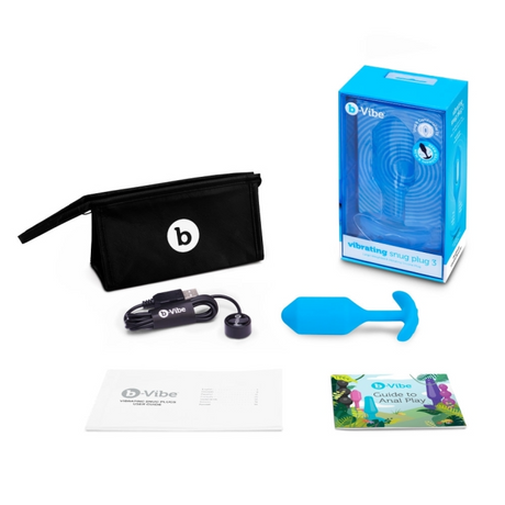b-Vibe Vibrating Snug Plug L — Blue - BV2445