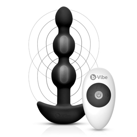b-Vibe Triplet Anal Beads — 11.7 cm Insertable, Black - BV2733