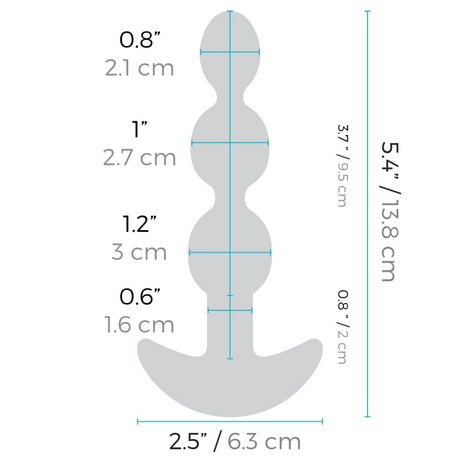 b-Vibe Triplet Anal Beads — 11.7 cm Insertable, Black - BV2733