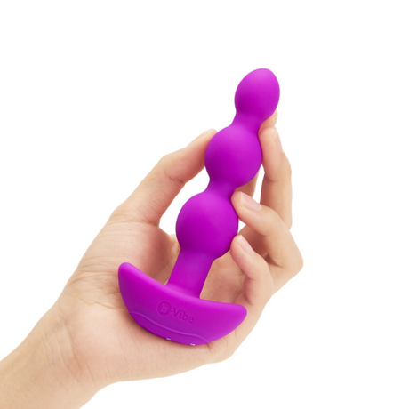 b-Vibe Triplet Vibrating Anal Beads, Fuchsia — 4.6" Insertable - BV2740