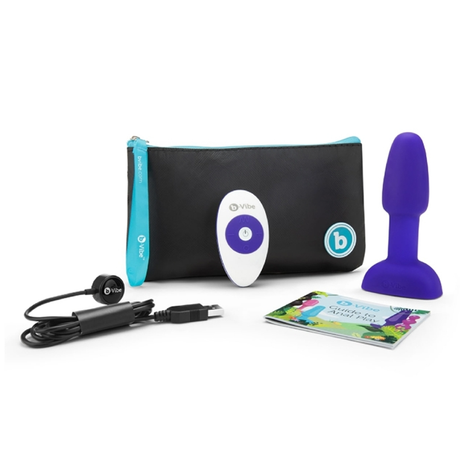 b-Vibe Rimming Plug Petite — Vibrating Anal Plug, Purple - BV3044