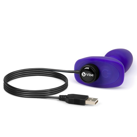 b-Vibe Rimming Plug Petite — Vibrating Anal Plug, Purple - BV3044