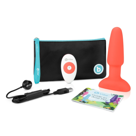 b-Vibe Rimming Plug 2 — Orange Rotating & Vibrating Butt Plug - BV4216