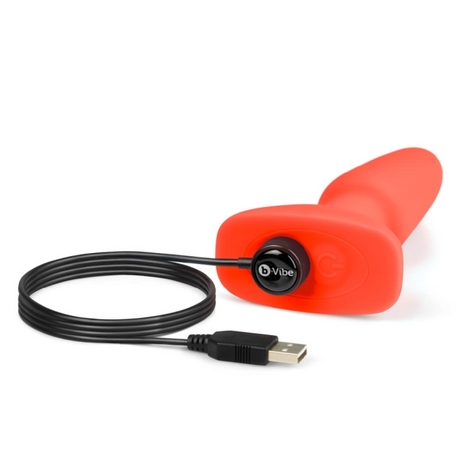 b-Vibe Rimming Plug 2 — Orange Rotating & Vibrating Butt Plug - BV4216