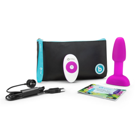 b-Vibe Rimming Plug Petite — Vibrating Anal Plug, Fuchsia - BV4223