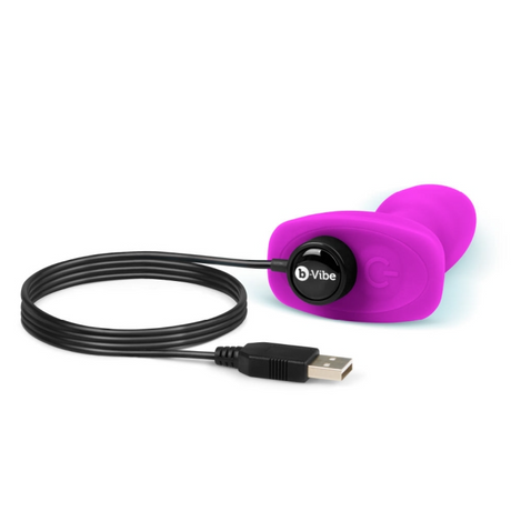 b-Vibe Rimming Plug Petite — Vibrating Anal Plug, Fuchsia - BV4223