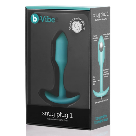 b-Vibe Snug Plug 1 — Small Weighted Silicone Anal Plug, Mint - BV5109