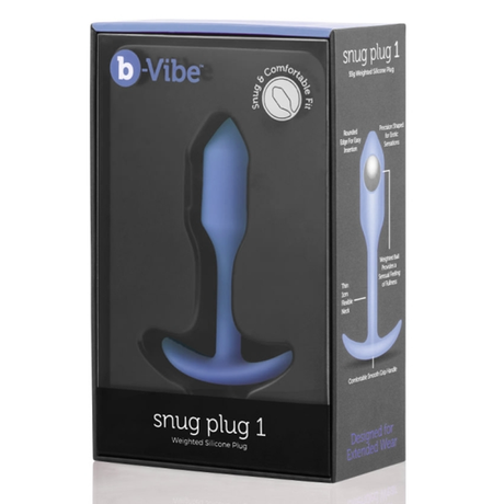 b-Vibe Snug Plug 1 — Violet Weighted Silicone Anal Plug, 3.4 in - BV5116