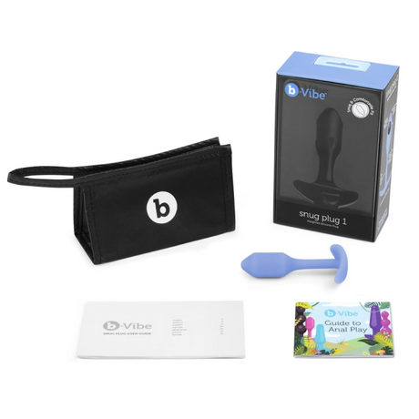 b-Vibe Snug Plug 1 — Violet Weighted Silicone Anal Plug, 3.4 in - BV5116