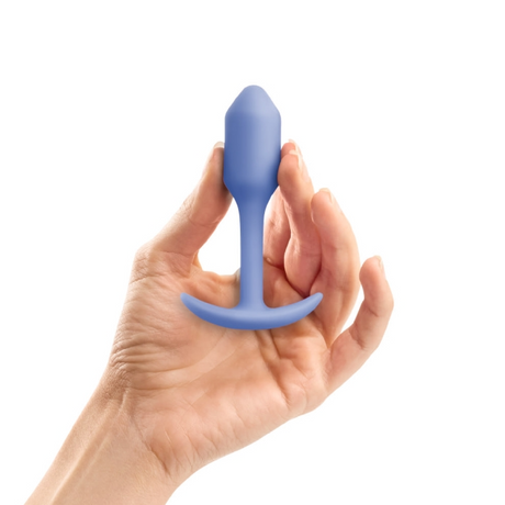 b-Vibe Snug Plug 1 — Violet Weighted Silicone Anal Plug, 3.4 in - BV5116