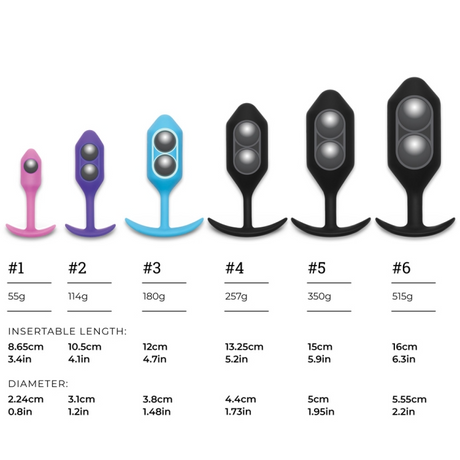 b-Vibe Snug Plug 1 — Violet Weighted Silicone Anal Plug, 3.4 in - BV5116