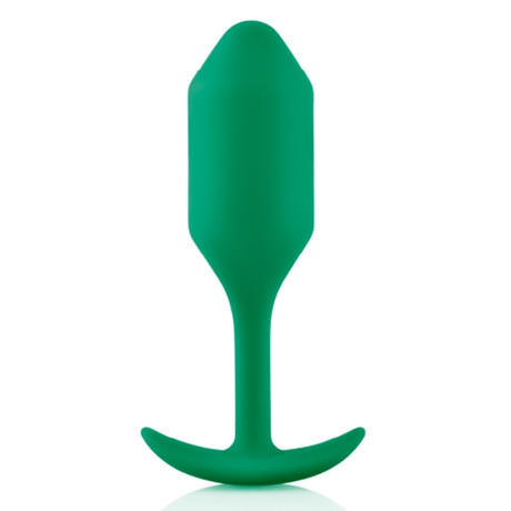 b-Vibe Snug Plug 2 — Weighted Silicone Anal Plug, Green - BV5123