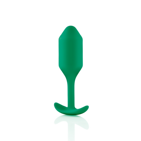 b-Vibe Snug Plug 2 — Weighted Silicone Anal Plug, Green - BV5123