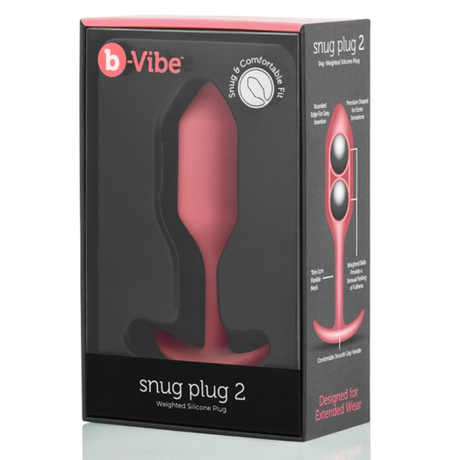 b-Vibe Snug Plug 2 Weighted Butt Plug, Coral - BV5130