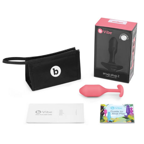 b-Vibe Snug Plug 2 Weighted Butt Plug, Coral - BV5130