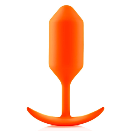 b-Vibe Snug Plug 3 Weighted Silicone Plug — Orange, 4.9 in - BV5147