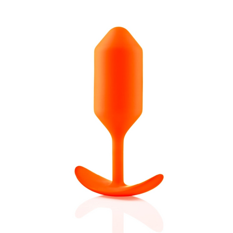 b-Vibe Snug Plug 3 Weighted Silicone Plug — Orange, 4.9 in - BV5147