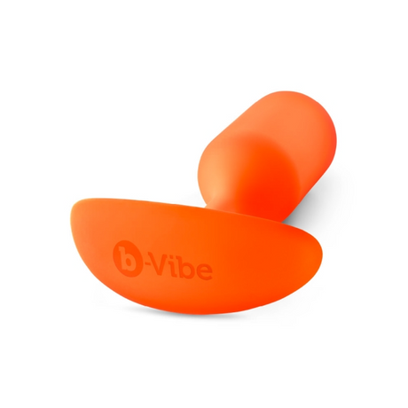 b-Vibe Snug Plug 3 Weighted Silicone Plug — Orange, 4.9 in - BV5147